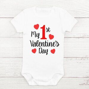 Valentine's Day Baby Onesie "My 1st Valentine's Day"